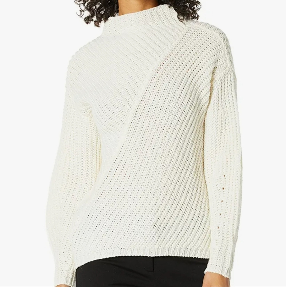 NWT William Rast Ribbon Ribbed Mock-Neck Sweater - Picture 2 of 3